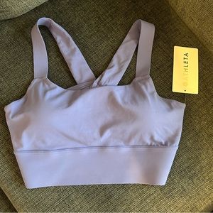 Athleta Warrior Longline Twist Bra (PURPLE)